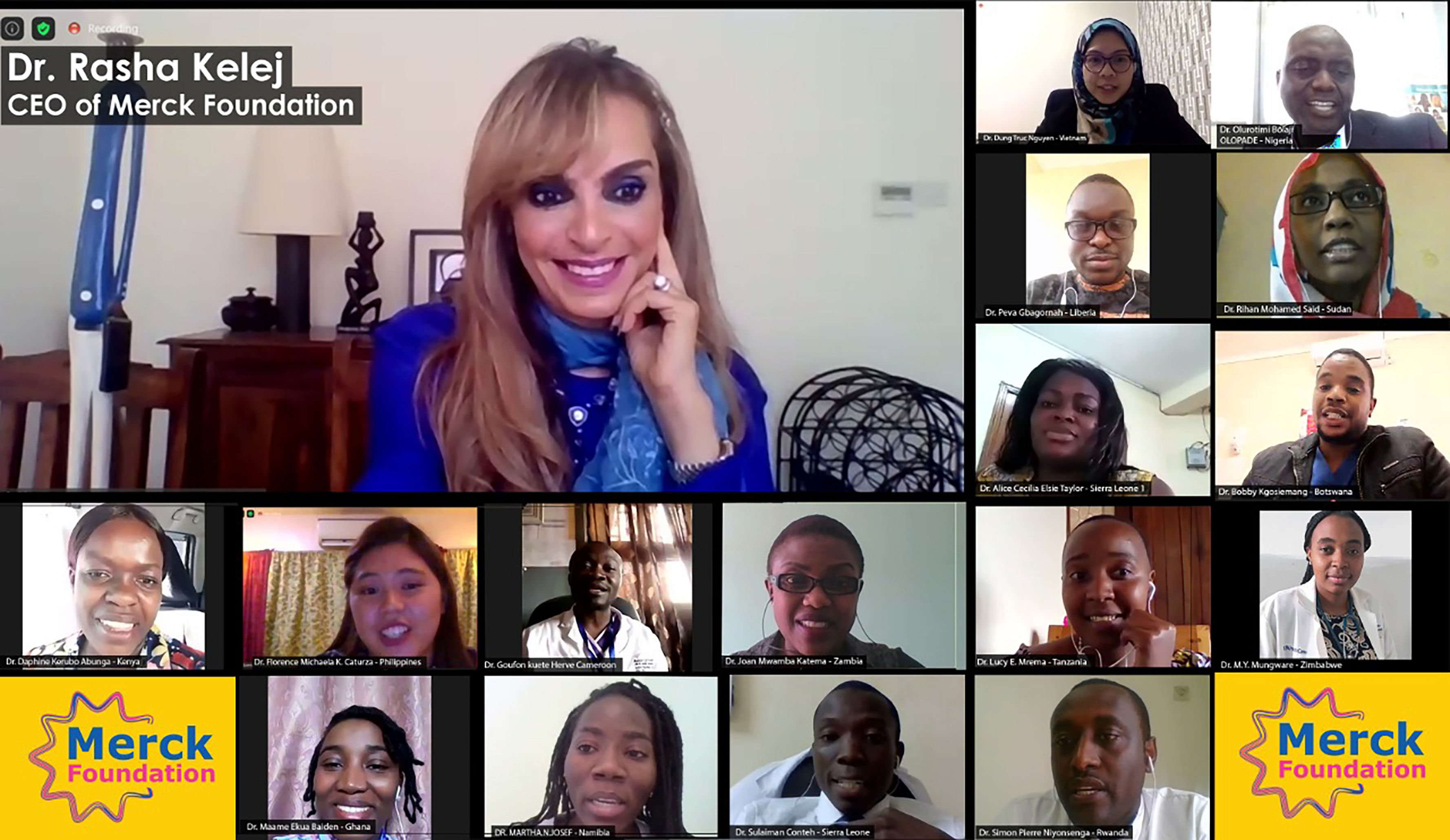 Merck Foundation CEO & Alumni of Diabetes Blue Points Program during Merck Africa Asia Luminary 2020 | Online Special Edition - Virtual Conference