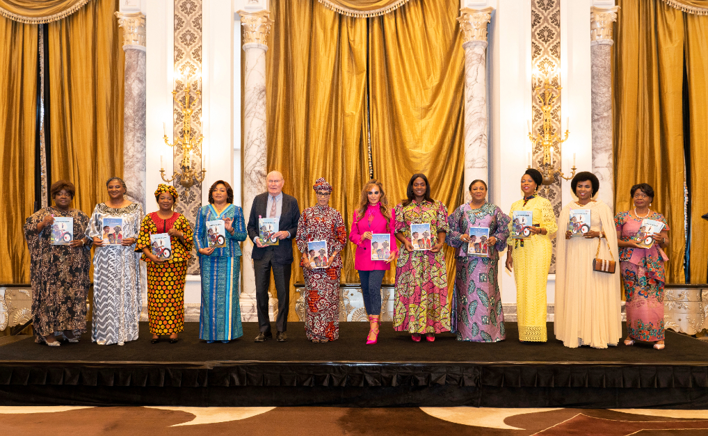 Senator, Dr. Rasha Kelej and Prof. Dr. Frank Stangenberg-Haverkamp with African First Ladies during the 9th Edition of Merck Foundation Africa Asia Luminary