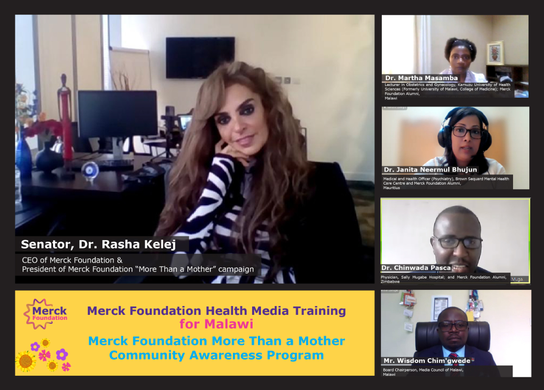 Welcome Note and Introduction to Merck Foundation Programs by Sentor, Dr. Rasha Kelej during MF Health Media Training for Malawi
