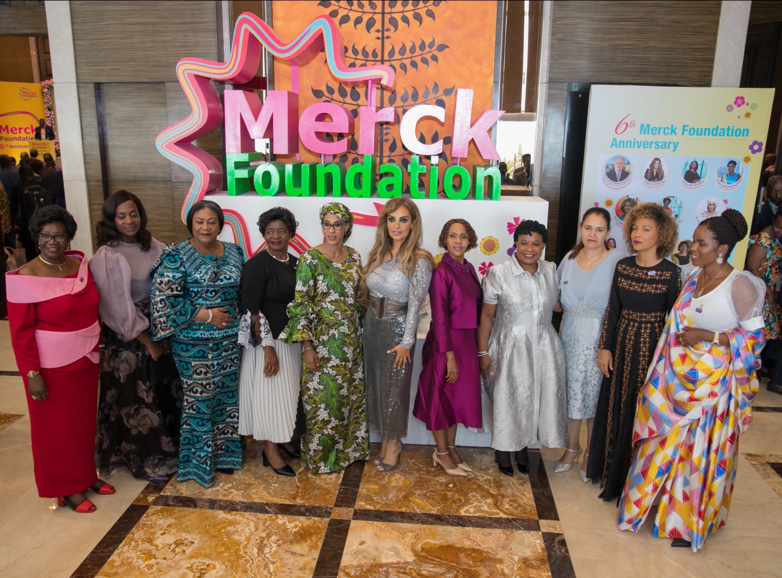 Merck Foundation CEO and Chairman together with African First Ladies in Mumbai, India during the 10th Edition of Merck Foundation Africa Asia Luminary