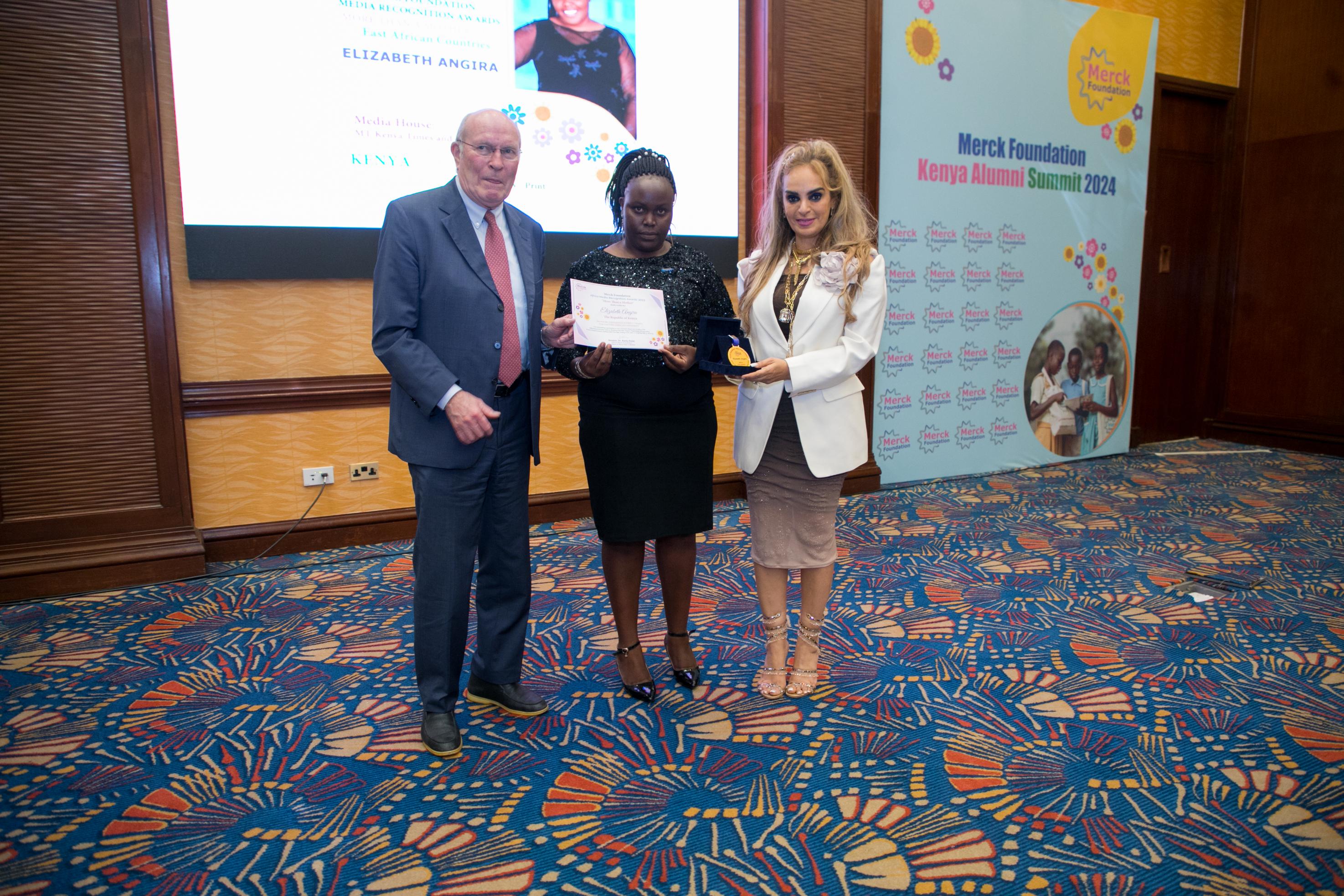 Prof. Dr. Frank Stangenberg-Haverkamp and Senator Dr. Rasha Kelej at Merck Foundation Kenya Alumni Summit 2024