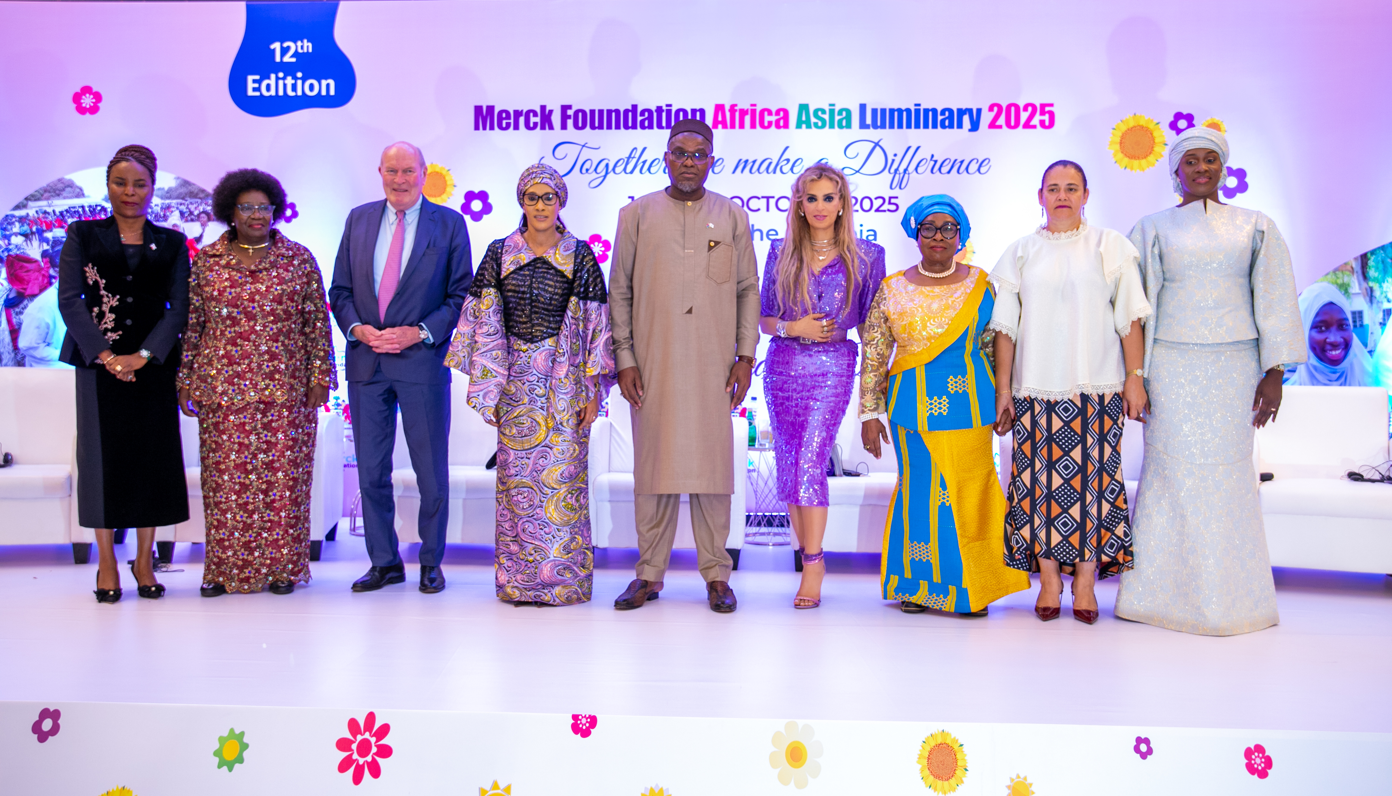Merck Foundation Chairman and CEO with The Gambia Vice President and First Lady, and First Ladies of Burundi, CAR, Liberia, Sao Tome, Senegal at Merck Foundation Africa Asia Luminary 2025