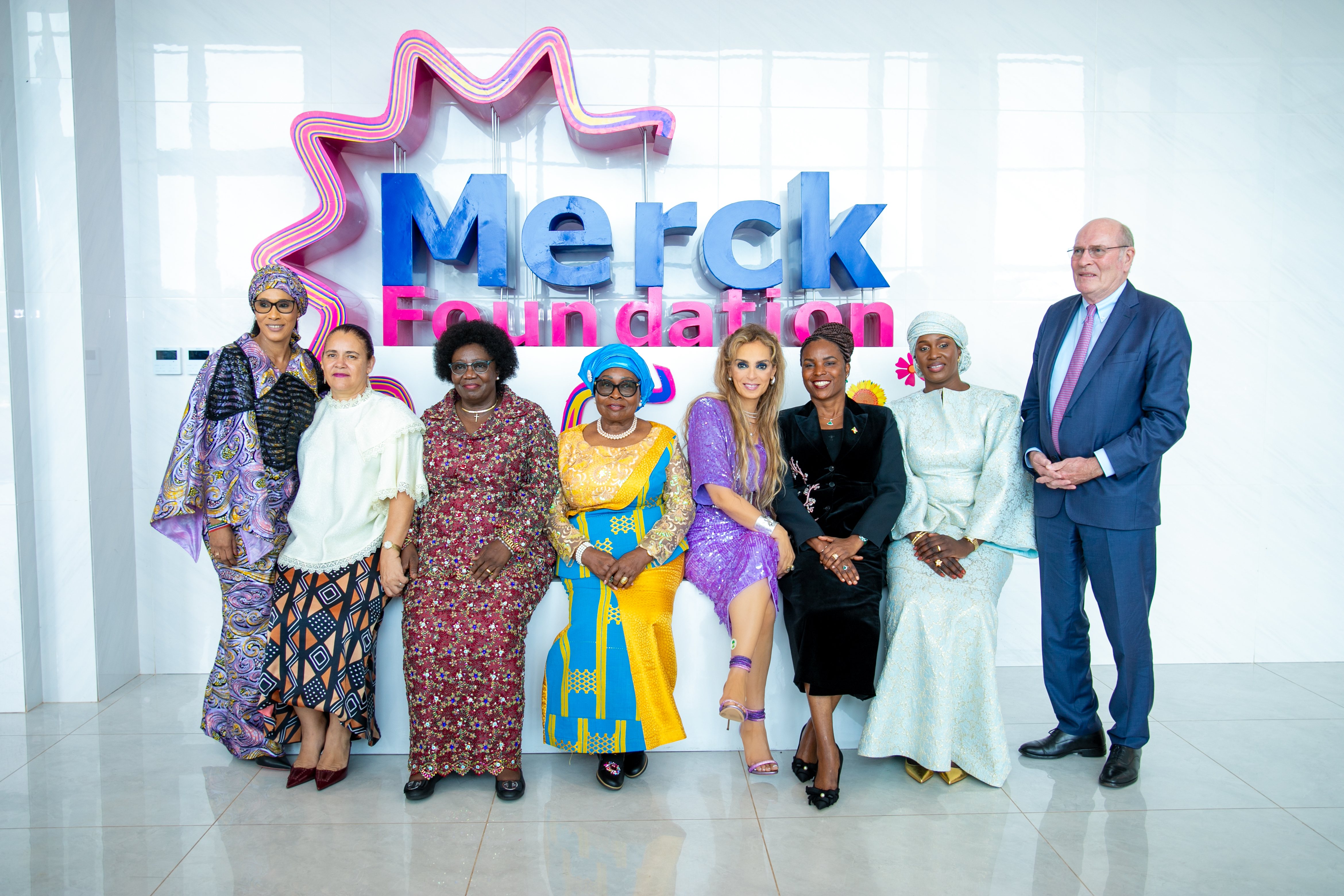 Merck Foundation Chairman and CEO with The Gambia Vice President and First Lady, and First Ladies of Burundi, CAR, Liberia, Sao Tome, Senegal at Merck Foundation Africa Asia Luminary 2025