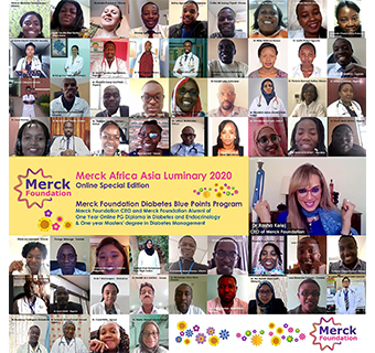 Merck Foundation CEO & Alumni of Diabetes Blue Points Program during Merck Africa Asia Luminary 2020 | Online Special Edition - Virtual Conference